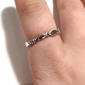 S925 Sterling Silver Ring Marine Water Ocean Christian Valentines Birthday - NEW